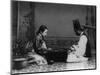 Korean Man and Woman Playing a Game Photograph - Korea-Lantern Press-Mounted Art Print