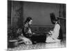 Korean Man and Woman Playing a Game Photograph - Korea-Lantern Press-Mounted Art Print