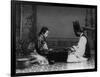 Korean Man and Woman Playing a Game Photograph - Korea-Lantern Press-Framed Art Print