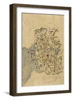 Korean Map-null-Framed Giclee Print