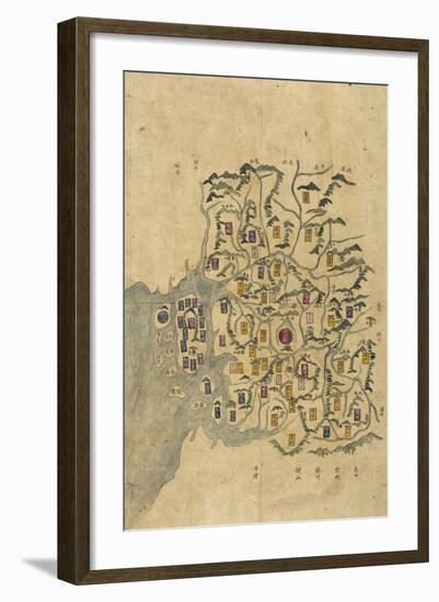 Korean Map-null-Framed Giclee Print