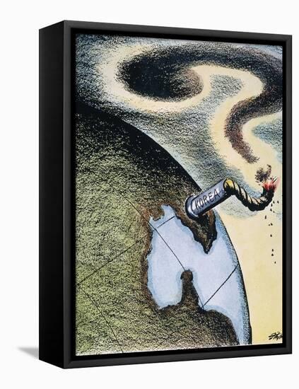 Korean War: Cartoon, 1950-Daniel R. Fitzpatrick-Framed Stretched Canvas