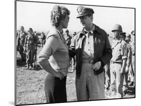Korean War Correspondent Marguerite Higgins Speaking W. General Douglas Macarthur-null-Mounted Photographic Print