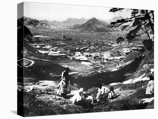 Korean Women on a Hillside, Seoul, Korea, 1900-null-Stretched Canvas