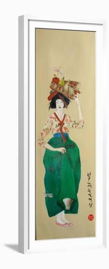 Korean Women with Basket of Fruit, 2016-Susan Adams-Framed Premium Giclee Print