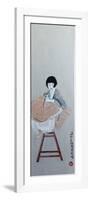 Korean Women with Tabby Cat, 2016-Susan Adams-Framed Premium Giclee Print