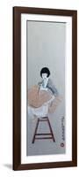 Korean Women with Tabby Cat, 2016-Susan Adams-Framed Premium Giclee Print