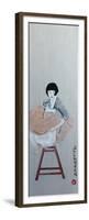 Korean Women with Tabby Cat, 2016-Susan Adams-Framed Premium Giclee Print