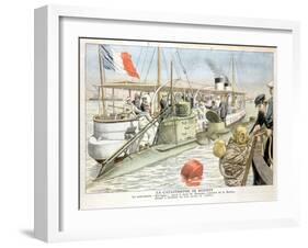 Korrigan, French Navy Submarine, 1906-null-Framed Giclee Print