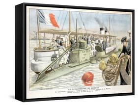 Korrigan, French Navy Submarine, 1906-null-Framed Stretched Canvas