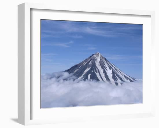 Koryaksky Volcano, 3456M High, Conical Andesite Volcano, Kamchatka, East Siberia, Russia-Anthony Waltham-Framed Photographic Print