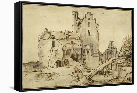 Kostverloren Castle in Decay, 1652-57-Rembrandt van Rijn-Framed Stretched Canvas