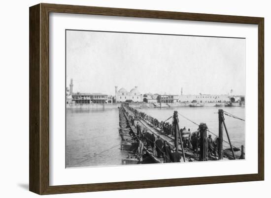 Kotah Boat Bridge, Baghdad, Iraq, 1917-1919-null-Framed Giclee Print