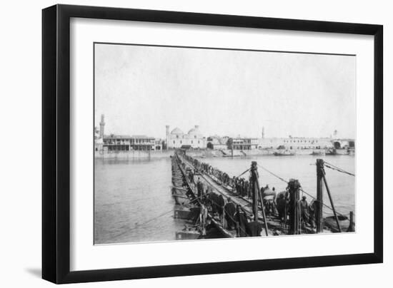 Kotah Boat Bridge, Baghdad, Iraq, 1917-1919-null-Framed Giclee Print
