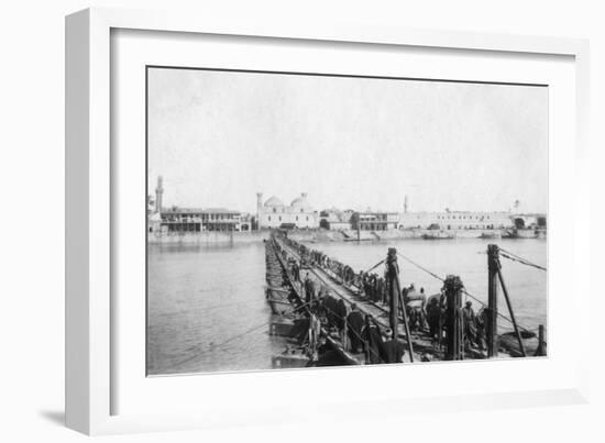 Kotah Boat Bridge, Baghdad, Iraq, 1917-1919-null-Framed Giclee Print