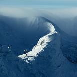 Winter Landscape. Sunny Day in the Mountains. Tourist Standing on a Rock-Kotenko Oleksandr-Photographic Print