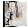 Koto and Robe Stand, Japanese Wood-Cut Print-Lantern Press-Framed Stretched Canvas