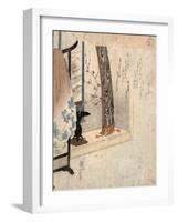 Koto to Eko, Koto and Robe Stand. [Between 1830 and 1835], 1 Print : Woodcut, Color ; 20.9 X 18.1-Utagawa Kuniyoshi-Framed Giclee Print