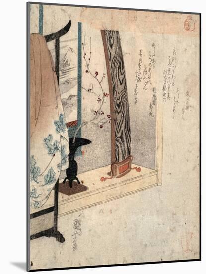 Koto to Eko, Koto and Robe Stand. [Between 1830 and 1835], 1 Print : Woodcut, Color ; 20.9 X 18.1-Utagawa Kuniyoshi-Mounted Giclee Print