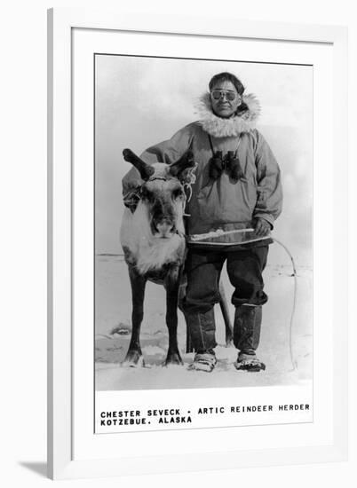 Kotzebue, Alaska - Chester Seveck, Arctic Reindeer Herder-Lantern Press-Framed Art Print