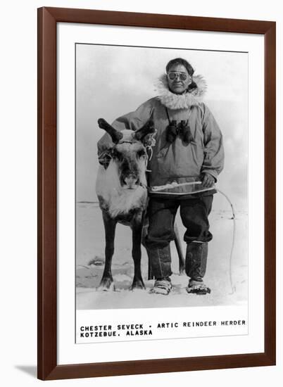 Kotzebue, Alaska - Chester Seveck, Arctic Reindeer Herder-Lantern Press-Framed Art Print