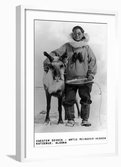 Kotzebue, Alaska - Chester Seveck, Arctic Reindeer Herder-Lantern Press-Framed Art Print