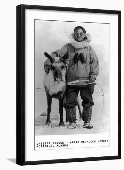 Kotzebue, Alaska - Chester Seveck, Arctic Reindeer Herder-Lantern Press-Framed Art Print