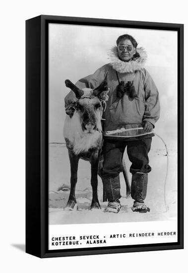 Kotzebue, Alaska - Chester Seveck, Arctic Reindeer Herder-Lantern Press-Framed Stretched Canvas