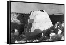 Kotzebue, Alaska - Snow Igloo-Lantern Press-Framed Stretched Canvas