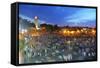 Koutoubia Minaret at Dusk and Djemaa El-Fna Square. Marrakech, Morocco-Mauricio Abreu-Framed Stretched Canvas