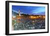 Koutoubia Minaret at Dusk and Djemaa El-Fna Square. Marrakech, Morocco-Mauricio Abreu-Framed Photographic Print