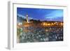 Koutoubia Minaret at Dusk and Djemaa El-Fna Square. Marrakech, Morocco-Mauricio Abreu-Framed Photographic Print