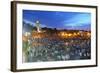 Koutoubia Minaret at Dusk and Djemaa El-Fna Square. Marrakech, Morocco-Mauricio Abreu-Framed Photographic Print