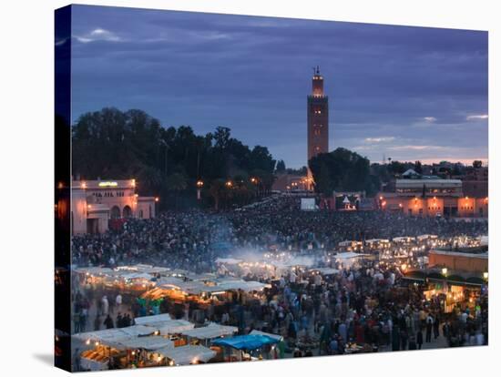 Koutoubia Mosque, Djemma El-Fna Square, Marrakech, Morocco-Walter Bibikow-Stretched Canvas