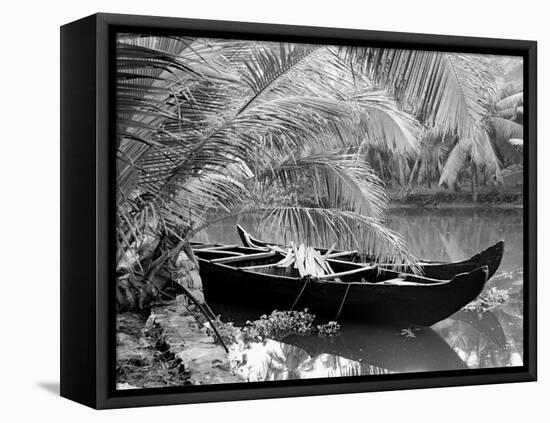 Kovalum, Kerala, India, Boat in Village-Elisa Cicinelli-Framed Stretched Canvas