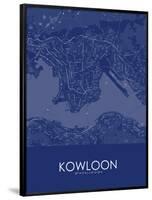 Kowloon, Hong Kong, Special Administrative Region of China Blue Map-null-Framed Poster