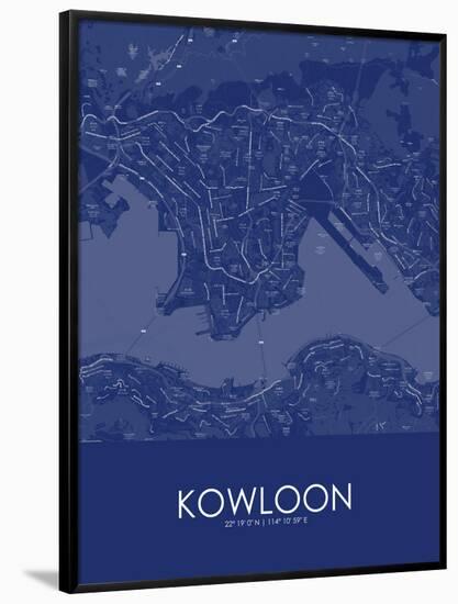 Kowloon, Hong Kong, Special Administrative Region of China Blue Map-null-Framed Poster