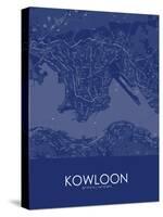 Kowloon, Hong Kong, Special Administrative Region of China Blue Map-null-Stretched Canvas