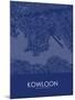 Kowloon, Hong Kong, Special Administrative Region of China Blue Map-null-Mounted Poster