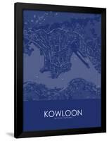 Kowloon, Hong Kong, Special Administrative Region of China Blue Map-null-Framed Poster