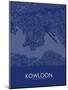Kowloon, Hong Kong, Special Administrative Region of China Blue Map-null-Mounted Poster