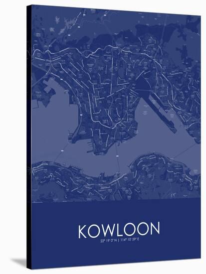 Kowloon, Hong Kong, Special Administrative Region of China Blue Map-null-Stretched Canvas