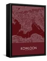 Kowloon, Hong Kong, Special Administrative Region of China Red Map-null-Framed Stretched Canvas