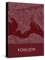 Kowloon, Hong Kong, Special Administrative Region of China Red Map-null-Stretched Canvas