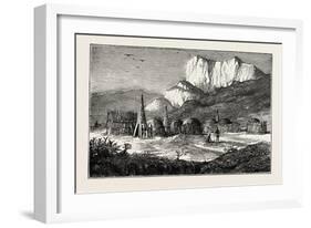 Kraal on the Zulu Border, Cape Colony, South Africa-null-Framed Giclee Print