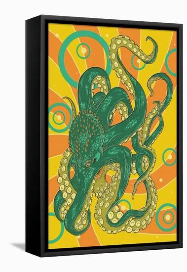 Kraken-Lantern Press-Framed Stretched Canvas