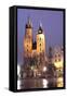 Krakow by Night - St. Marys Church-B-D-S-Framed Stretched Canvas