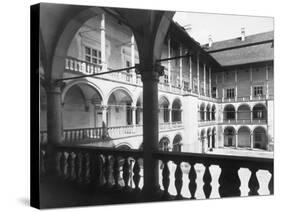 Krakow Castle Arcades-null-Stretched Canvas