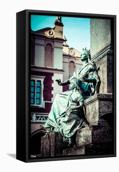 Krakow - Fragments of the Monument of Adam Mickiewicz.-Curioso Travel Photography-Framed Stretched Canvas