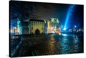 Krakow Old City at Night-bloodua-Stretched Canvas